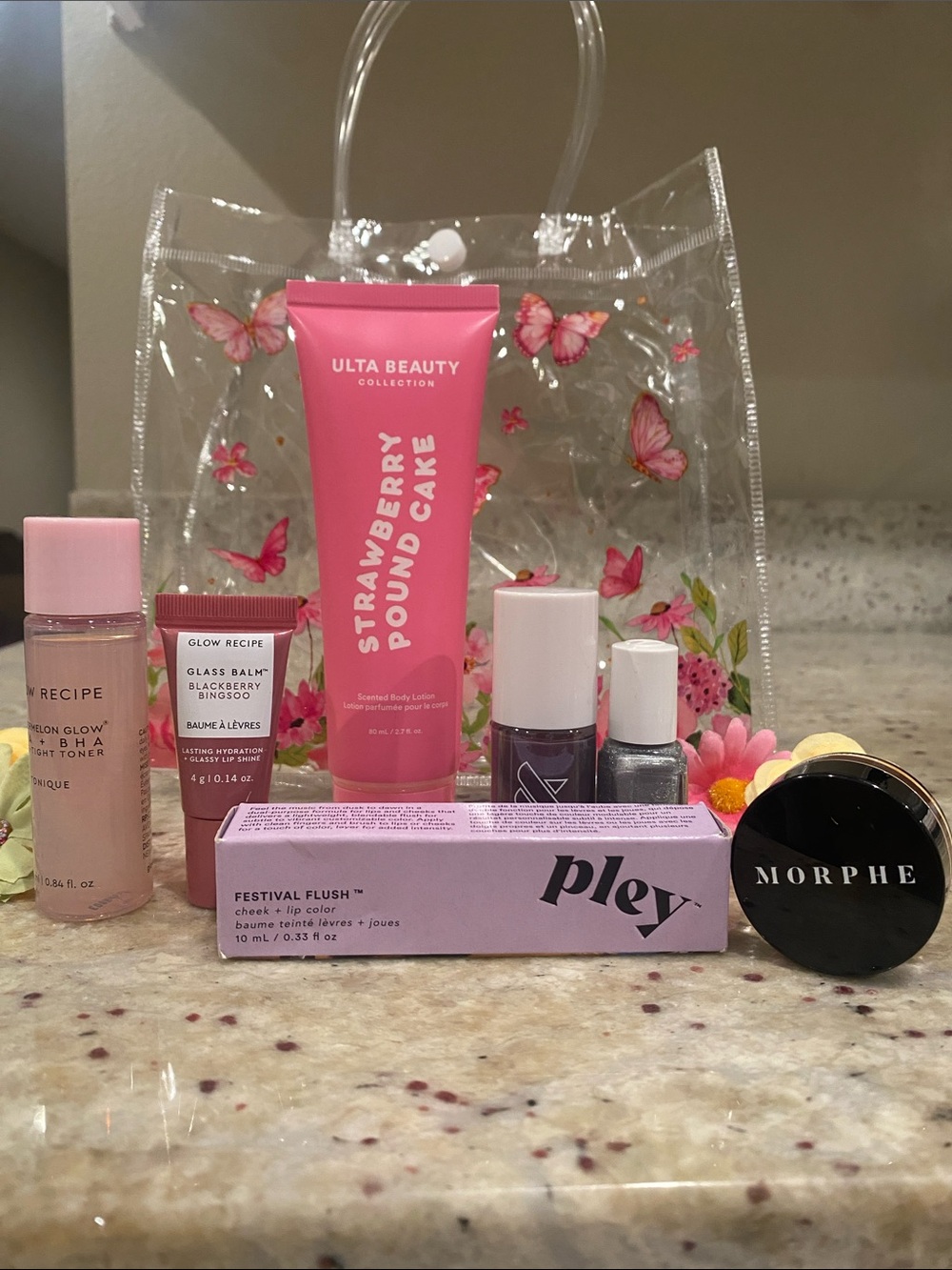 Butterfly Bag of Beauty! 8 piece skincare & cosmetics. Glow, Ulta, Morphe etc.